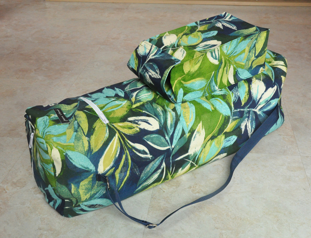 Extra Large Green and Blue Leaf Yoga Mat Bag