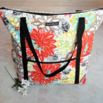 Large Red, Black, White, Blue, and Yellow Floral Tote - Image 2