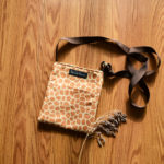 Small Burnt Orange and Tan Giraffe Print Crossbody Zipper Bag - Image 2