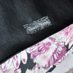 Fuchsia Floral and Black Leather Mini Messenger Bag - Image 4